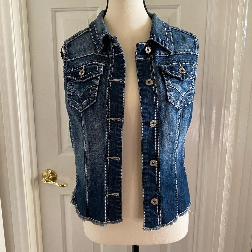 Harley Davidson Patchwork Denim Vest - image 2